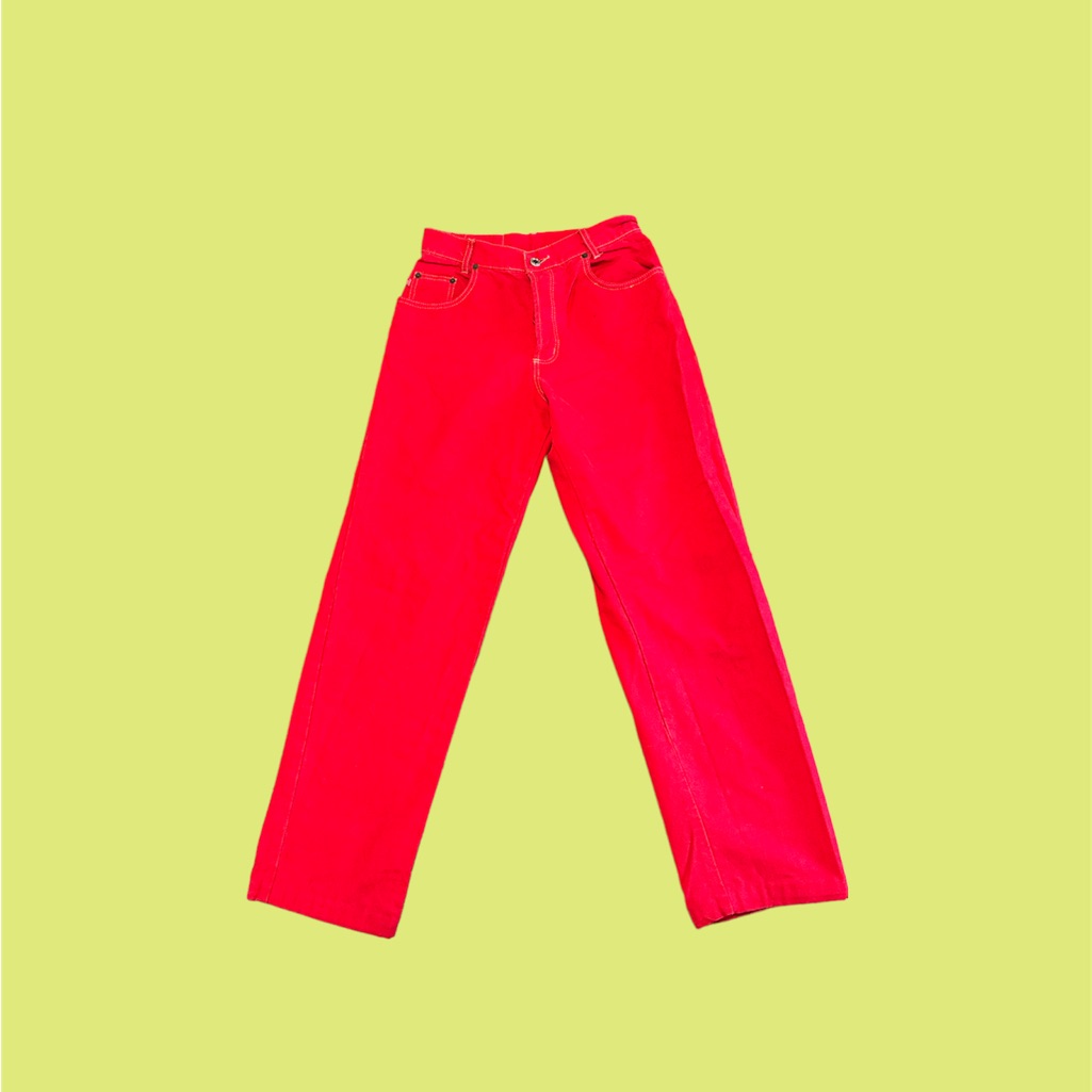 90s Red High Waisted Jeans